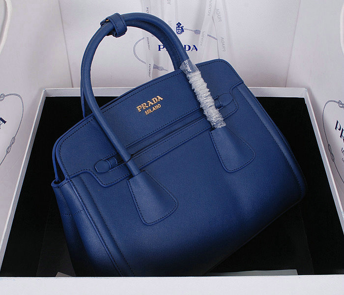 2014 Prada saffiano cuir leather tote bag BN2595 royalblue